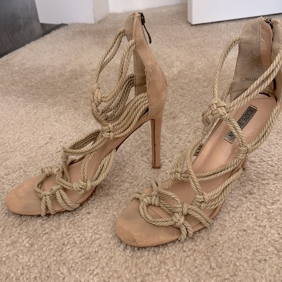 Strappy Nude Heels - Picture 2 of 6